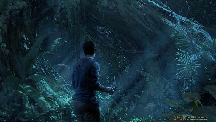 men's blue t-shirt, uncharted, Uncharted 4: A Thief's End, Nathan Drake, HD wallpaper