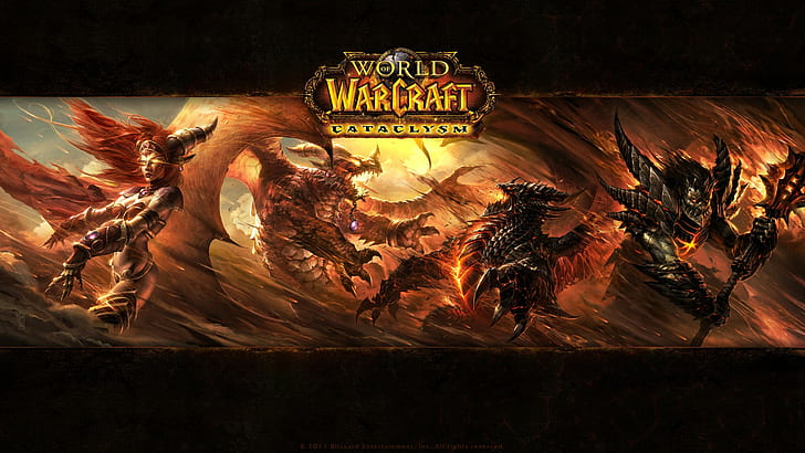 Alexstrasza, Blizzard Entertainment, deathwing, warcraft, world of warcraft, HD wallpaper