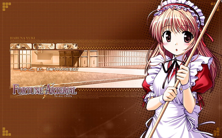 Fortune Arterial wallpaper, girl, young, unexpected, background, HD wallpaper