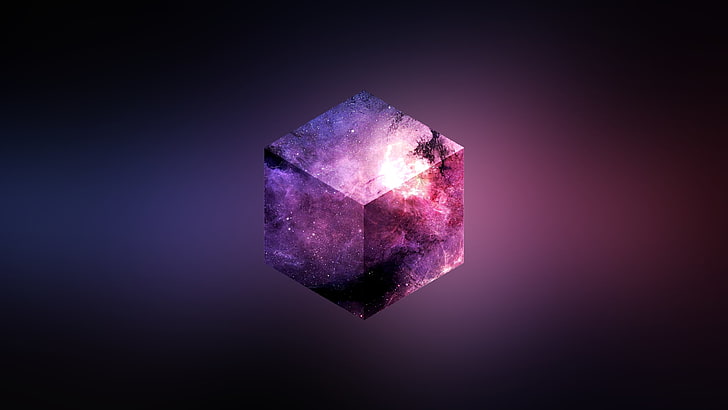 abstract, cube, space, mineral, studio shot, crystal, gemstone, HD wallpaper