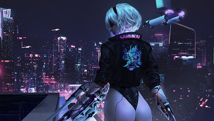 Nixeu, digital art, fan art, cyberpunk, Cyberpunk 2077