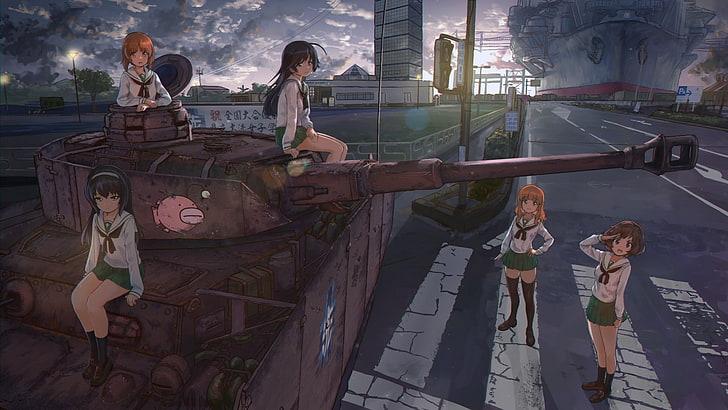 anime, anime girls, Girls und Panzer, Akiyama Yukari, Isuzu Hana HD wallpaper