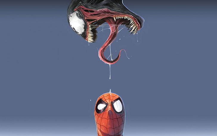 Marvel Spider-Man and Venom digital wallpaper, drawing, indoors, HD wallpaper