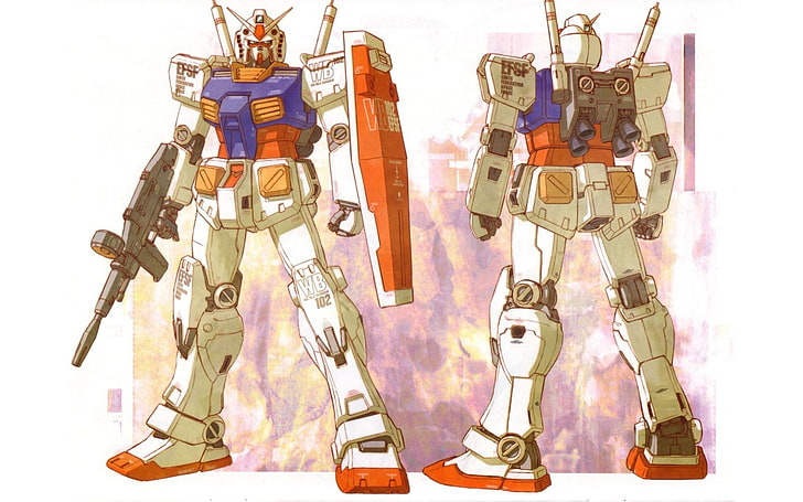 Gundam RX-78, Mobile Suit Gundam, robot, hajime katoki, white background, HD wallpaper