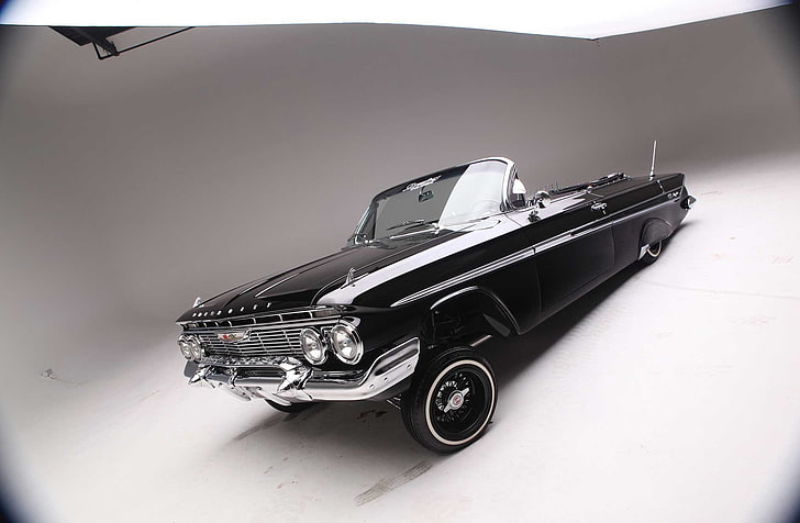 1961, chevrolet, convertible, custom, gangsta, hot, impala, HD wallpaper