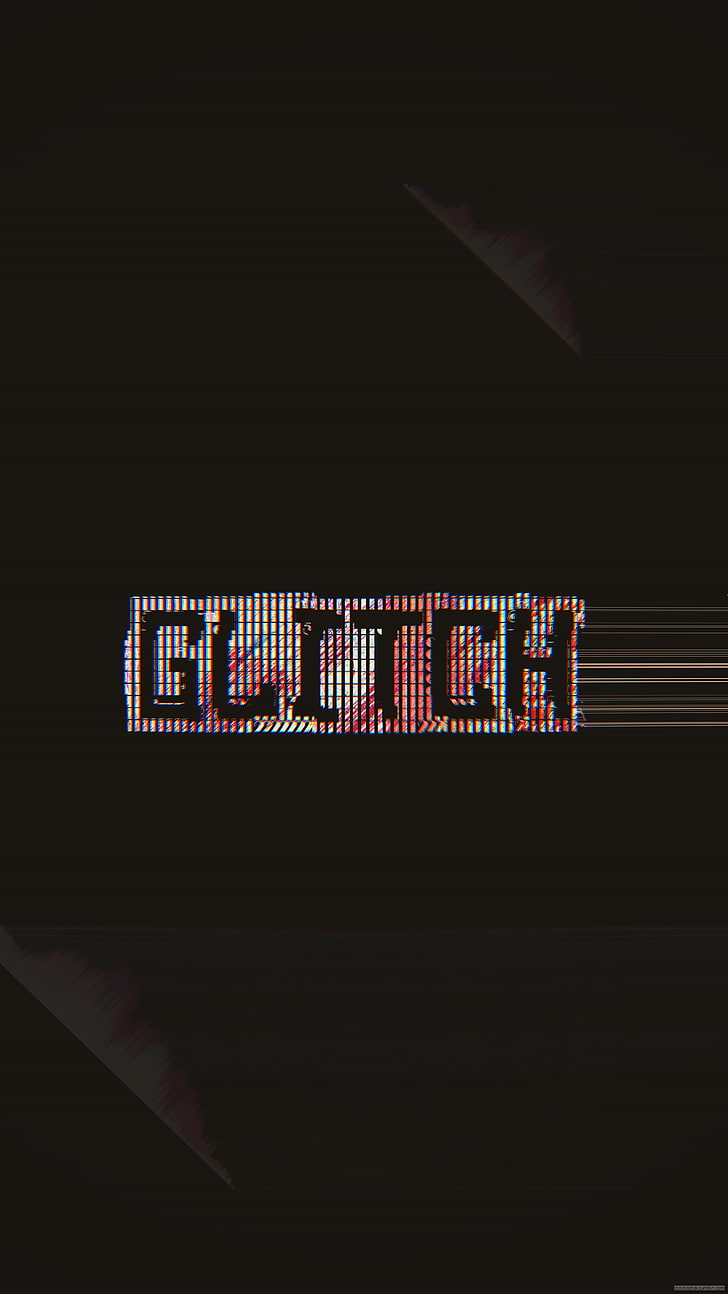 Abstract black background with glitch effect and text