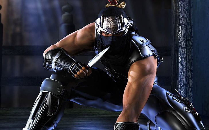Ryu Hayabusa Ninja Gaiden, ninja illustration, Games, muscular build, HD wallpaper
