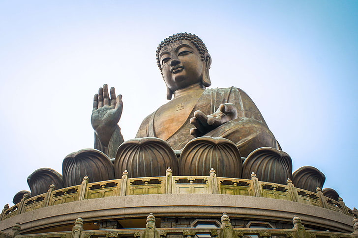 buddha, china, hong kong, landmark, lantau island, religion, HD wallpaper