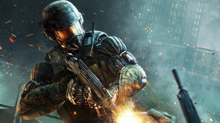 video games, gun, Crysis, soldier, one person, protection, occupation, HD wallpaper