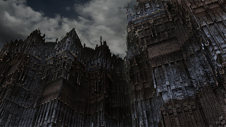 video games, Bloodborne, low angle view, sky, built structure, HD wallpaper