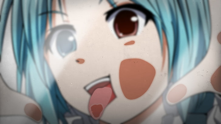 blue-haired heterochromic-eyed female anime character, Touhou, HD wallpaper