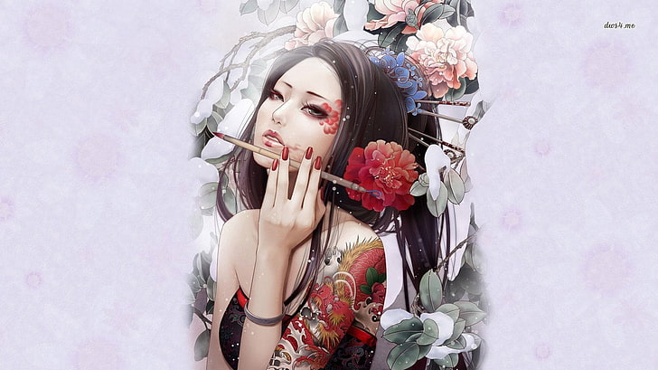 Artistic, Geisha, Woman, one person, young adult, young women, HD wallpaper