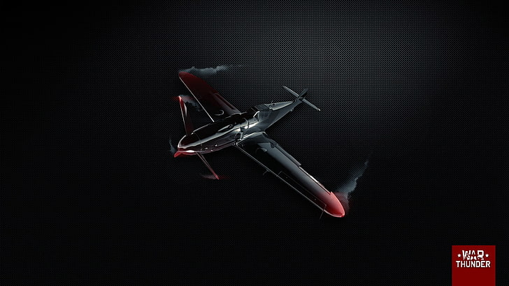 black and red plane illustration, War Thunder, airplane, Gaijin Entertainment, HD wallpaper