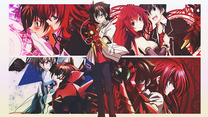 Download Action-packed anime Highschool Dxd featuring main characters Issei  and Rias | Wallpapers.com