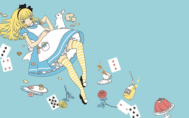 Alice in Wonderland Blue HD, fantasy, HD wallpaper