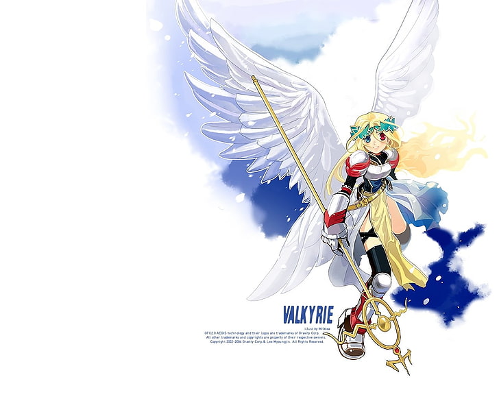 Milktea ragnaro, Girl, Warrior, Sky, Wings, representation, HD wallpaper