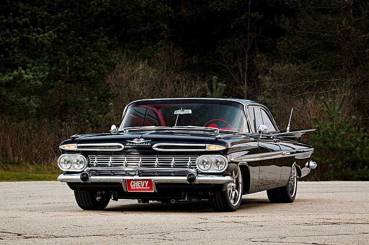1959, chevrolet, chevy, classic, custom, hot, hotrod, impala, HD wallpaper