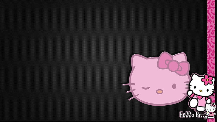 hello kitty background desktop, no people, pink color, copy space, HD wallpaper