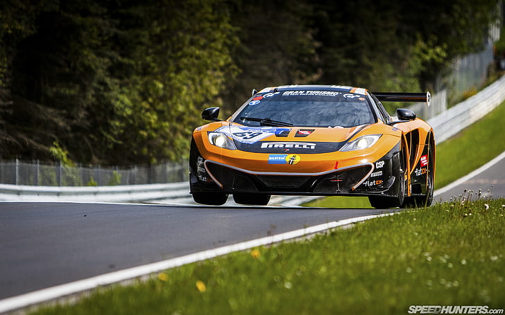 McLaren MP4-12C GT3 Jump Race Car HD, cars, HD wallpaper