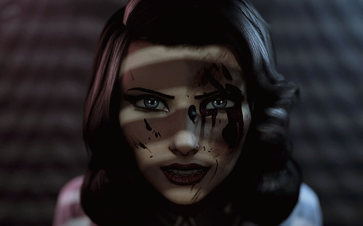 woman in black hair digital wallpaper, BioShock Infinite, video games