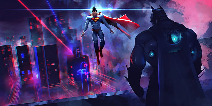 HD wallpaper: DC Superman and Batman vector art, dc comics, bruce wayne,  clark kent | Wallpaper Flare