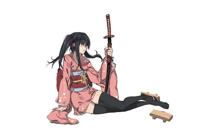 female holding sword wallpaper, anime, anime girls, Gintama, Yagyuu Kyuubei, HD wallpaper