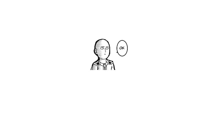 Saitama illustration, One-Punch Man, minimalism, people, symbol
