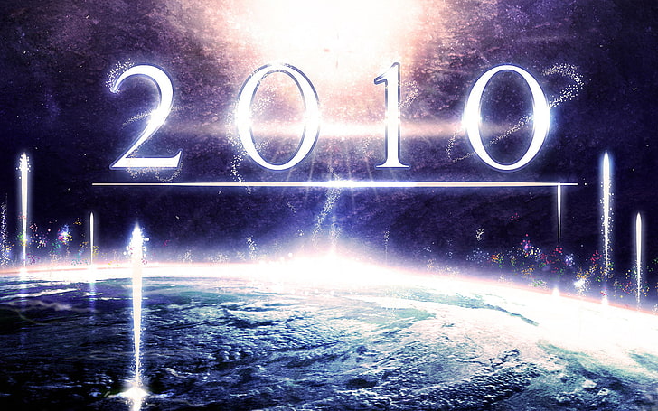 the universe, planet, salute, New year, 2010, HD wallpaper