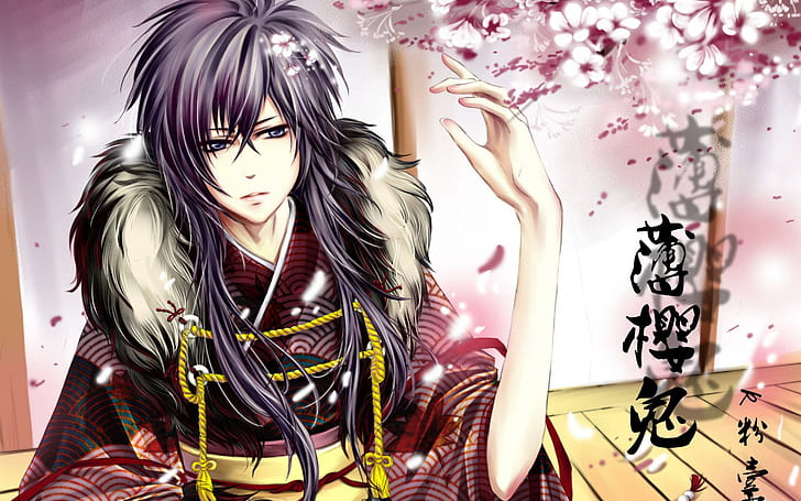 HD wallpaper: Hakuouki, purple haired male anime character, 2880x1800 |  Wallpaper Flare