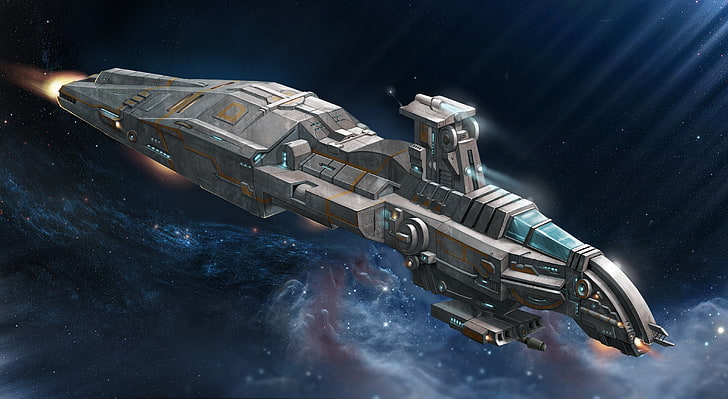 spaceship, blue, military, violence, aggression, weapon, war