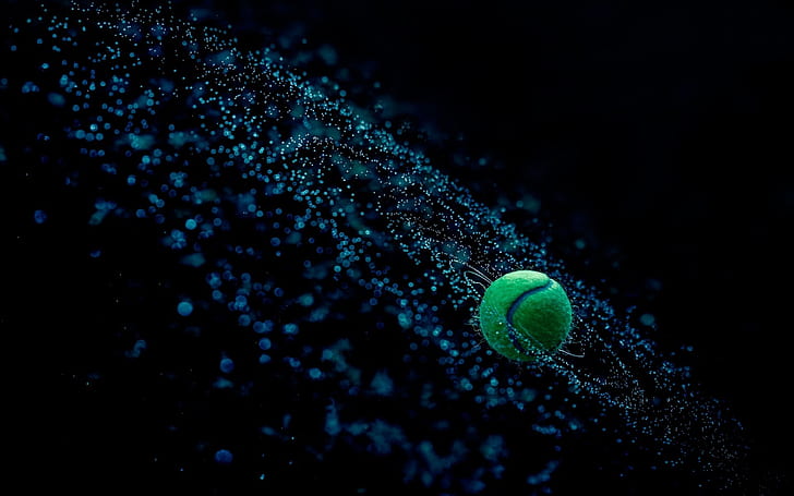 Fantasy Tennis Ball, green round illustration, gorgeous, HD wallpaper