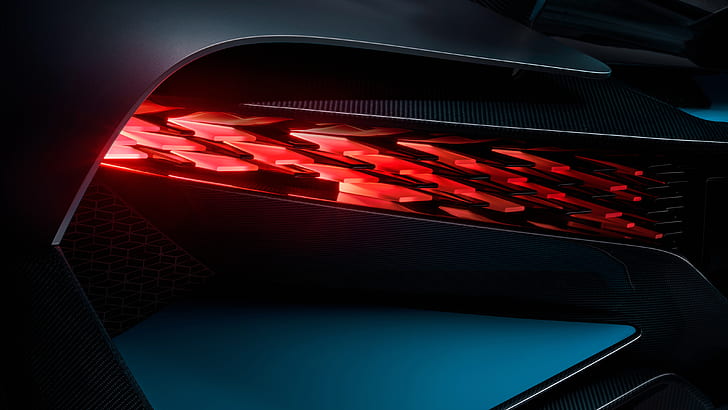 Bugatti, Lights, Tail, 2019, LED, Divo, HD wallpaper
