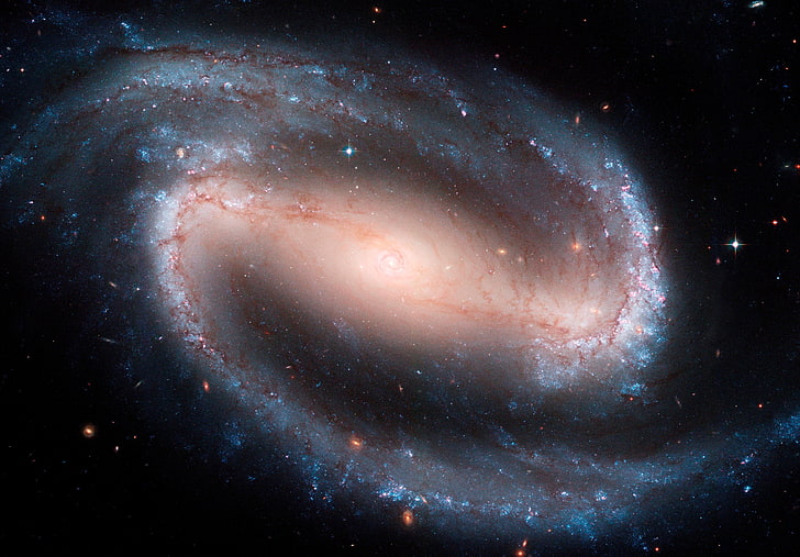 galaxy wallpaper, spiral galaxy, space, NGC 1300, astronomy, star - space