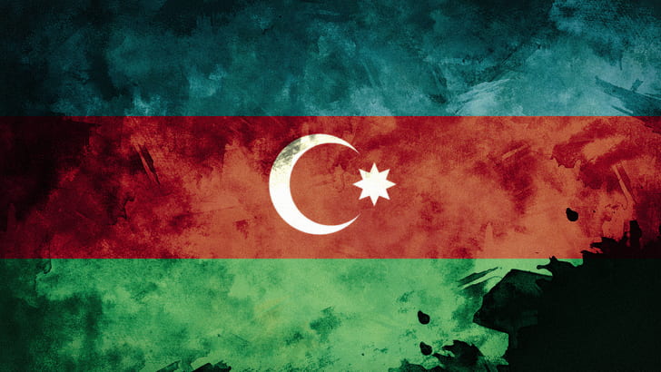 Azerbaijan, grunge, flag