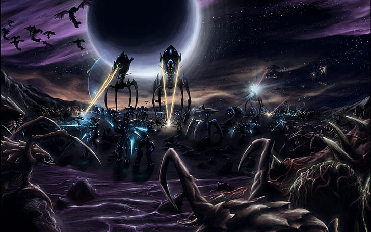 StarCraft, Starcraft II, Protoss, Zerg, video games, HD wallpaper