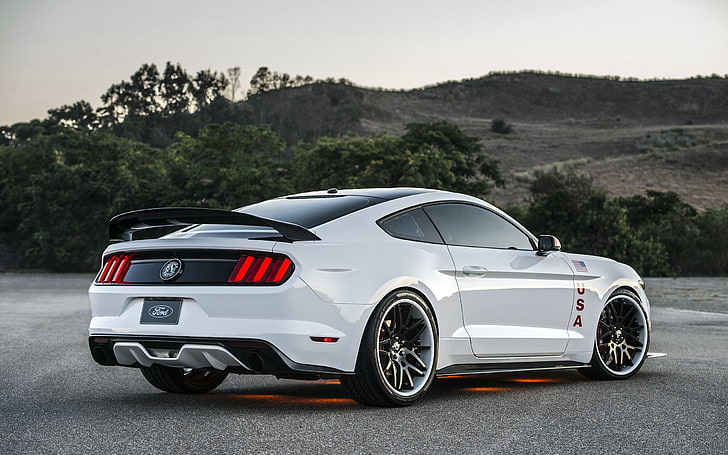 Hd Wallpaper White Coupe Across The Mountain Ford Mustang Gt Apollo Edition Wallpaper Flare