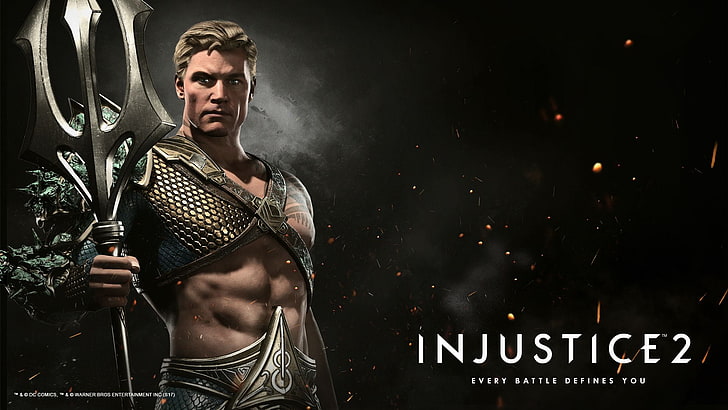 Injustice 2, DC Comics, Aquaman, young adult, men, people, portrait, HD wallpaper