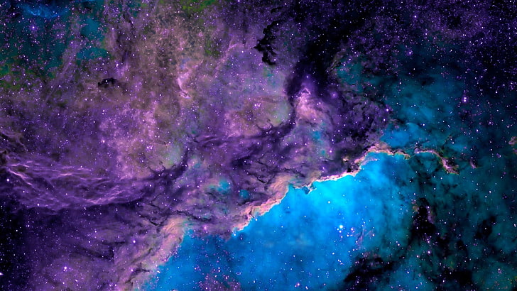 purple and blue illustration, science fiction, space, nebula