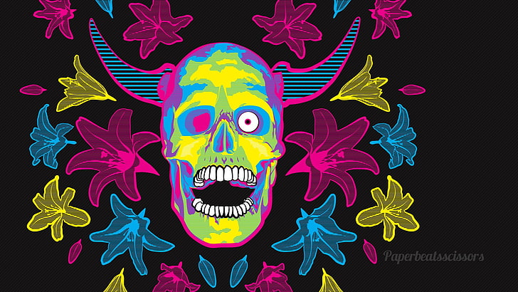HD wallpaper: Artistic, Psychedelic, Skull, no people, celebration, multi  colored | Wallpaper Flare