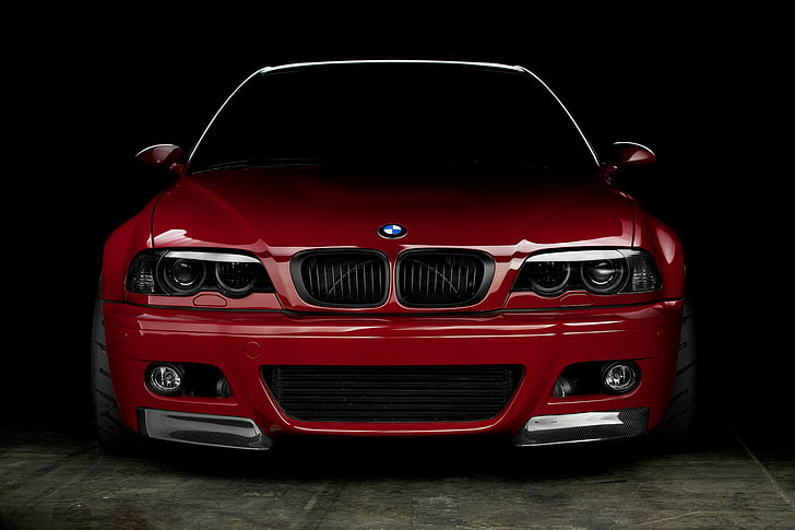 red BMW E46, reflection, coupe, the front, car, land Vehicle, HD wallpaper