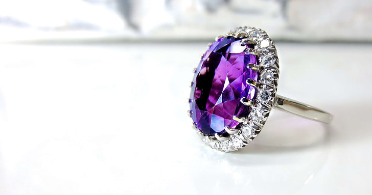 accessory, amethyst, birthstone, bright, engagement, expensive