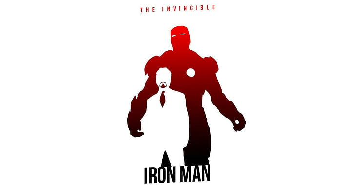 posters hero fan art white background minimalistic iron man silhouette robert downey jr marvel comics the avengers text only, HD wallpaper