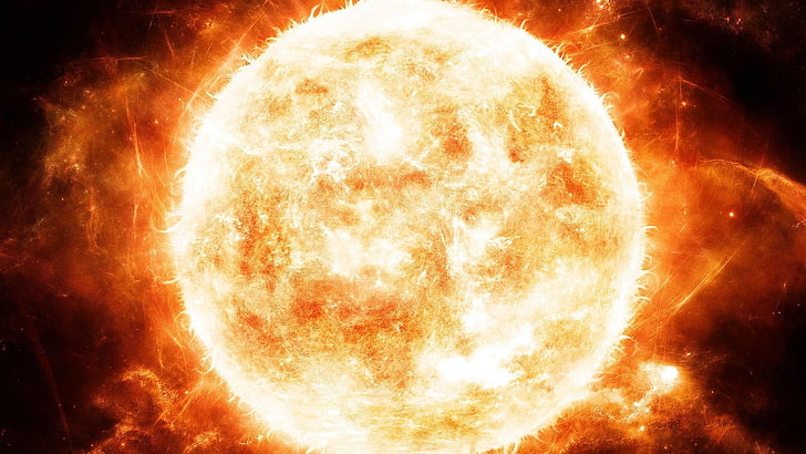 view of sun, space, space art, digital art, heat - temperature