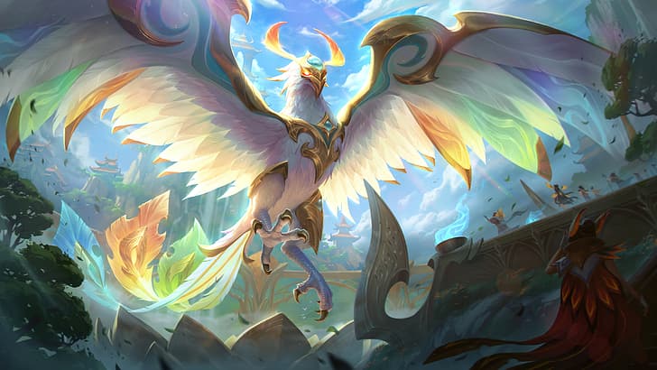 Anivia, Anivia (League of Legends), divine, phoenix, Riot Games, HD wallpaper
