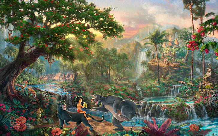 HD wallpaper: Jungle Book Jungle Drawing Disney HD ...