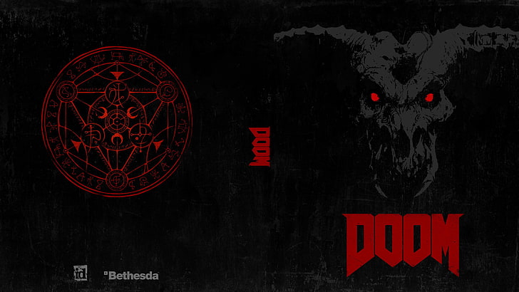 Doom 4 2016 Game, red, communication, sign, night, text, no people