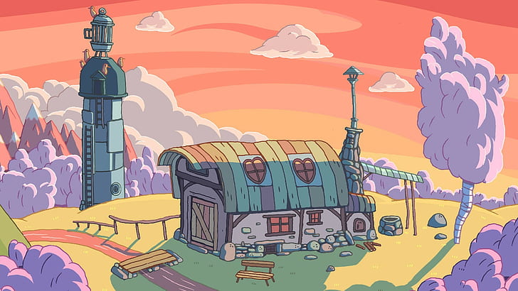 Adventure Time, Finn The Human, Jake The Dog, landscape, HD wallpaper