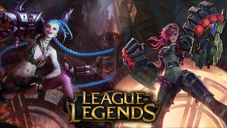 League of Legends digital wallpaper, Vi (League of Legends), Jinx (League of Legends)