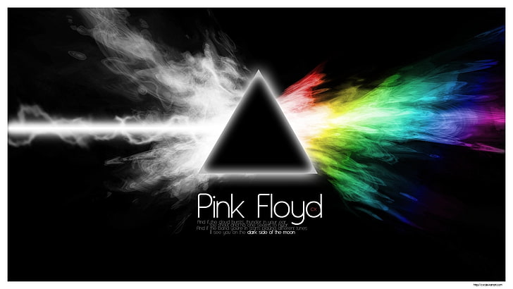 Pink Floyd album wallpaper, sign, text, graphics, triangle, abstract, HD wallpaper