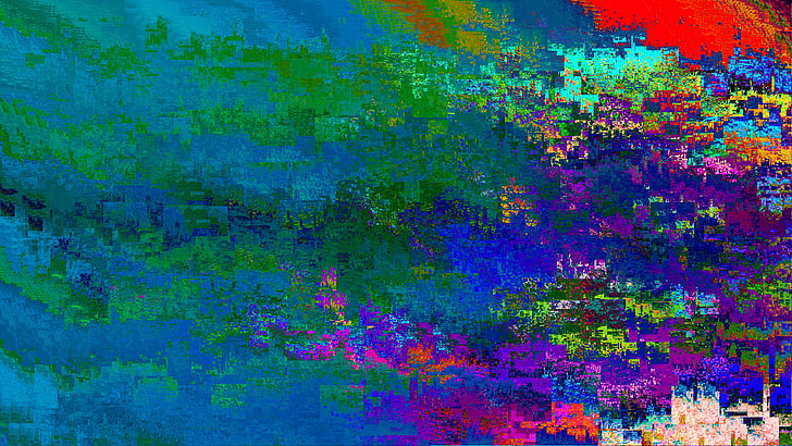 glitch art, backgrounds, multi colored, abstract, paint, full frame, HD wallpaper
